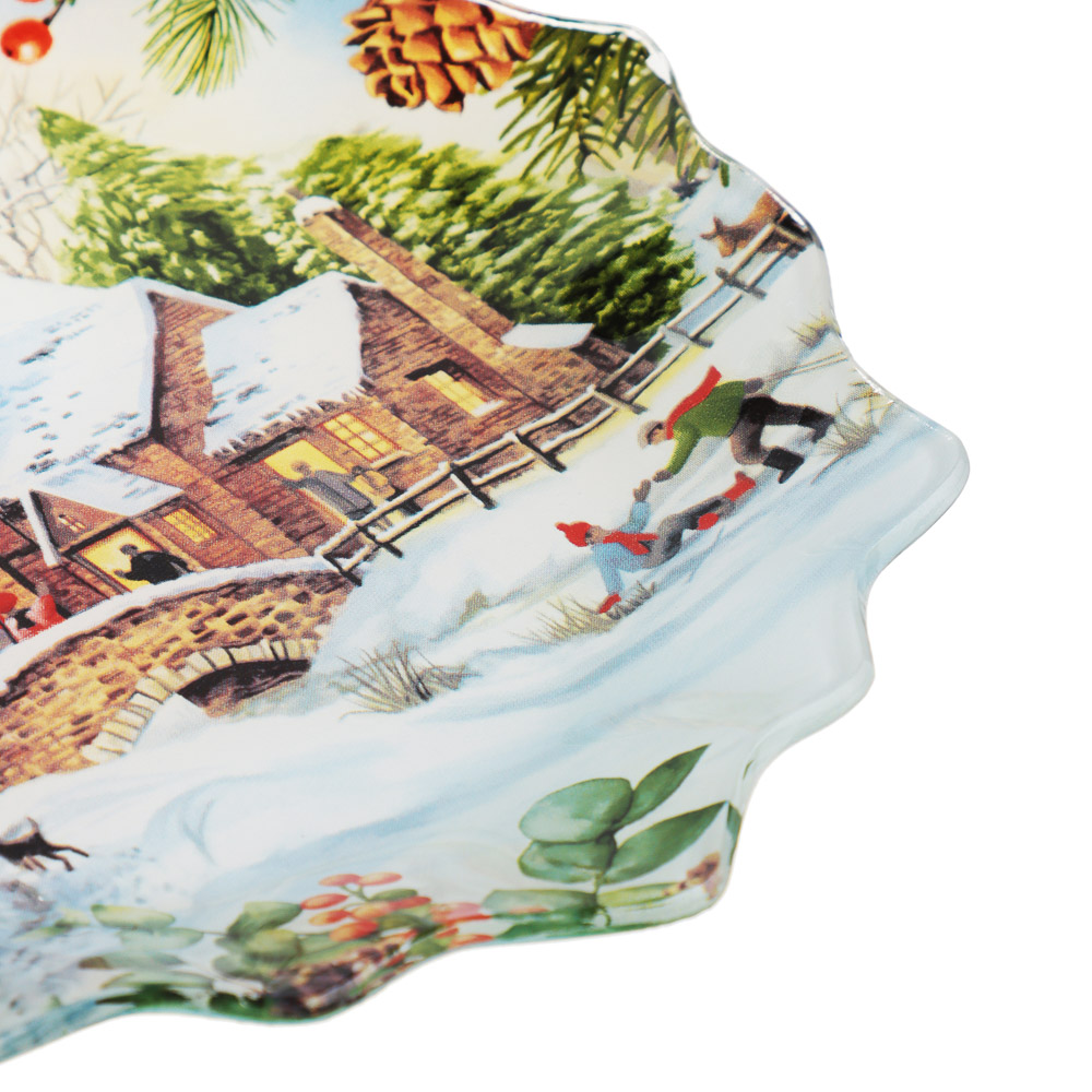 Зимние забавы Блюдо круглое, 20см, стекло, 2025, арт.№ 820-896