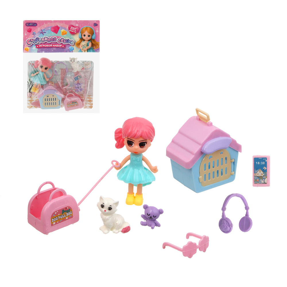 Игровой набор "Счастливая семья" ABS, PP, тм ИГРОЛЕНД, арт.№ 294-242