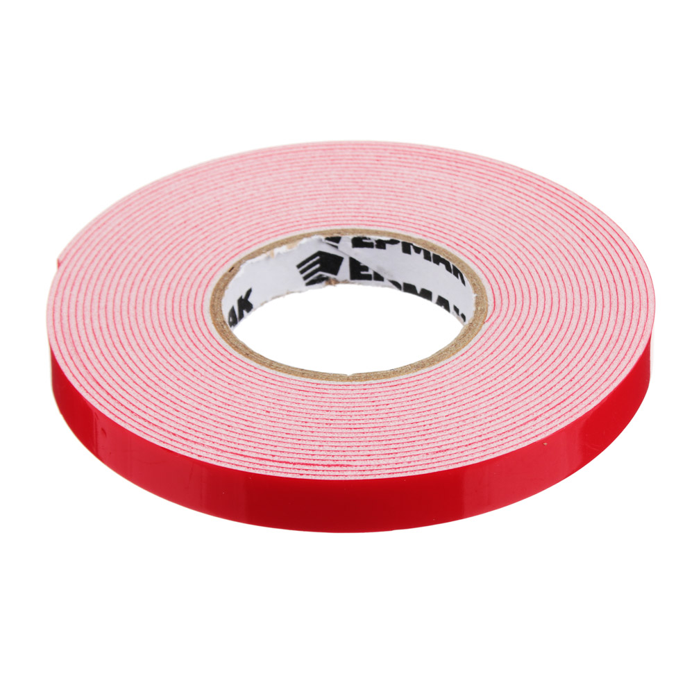 ЕРМАК Лента клеящая монтажная 2-х сторонняя, профессиональная, 10мм x 5м, арт.№ 472-026