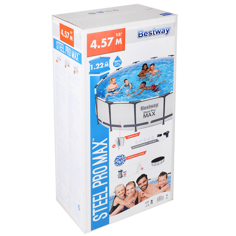 BESTWAY Бассейн каркасный, 457х122см, 16015л, полный комплект, 56438, арт.№ 107-118