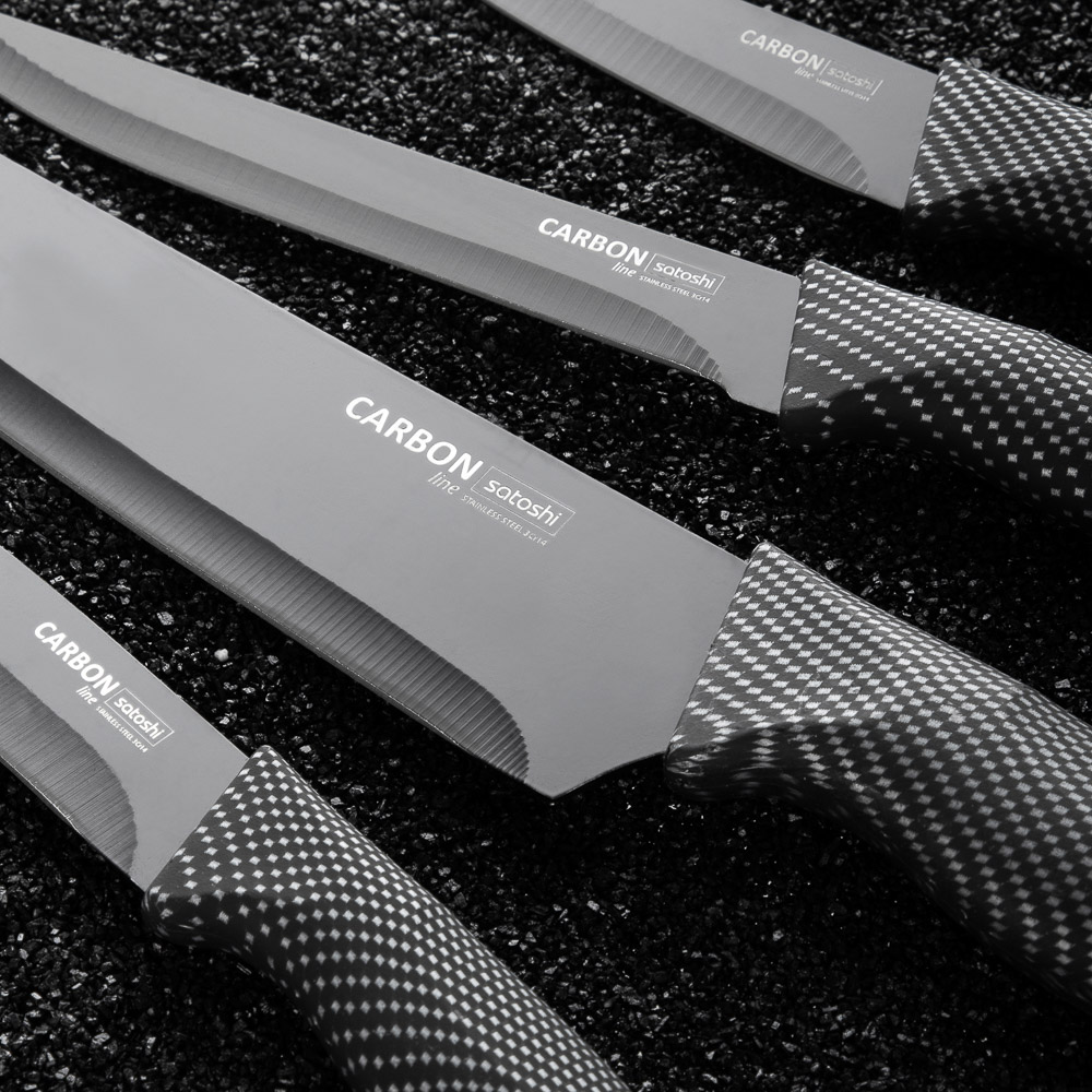 SATOSHI Карбон Нож кухонный шеф 17,5см, нерж.сталь с антиналипающим покрытием, арт.№ 803-074