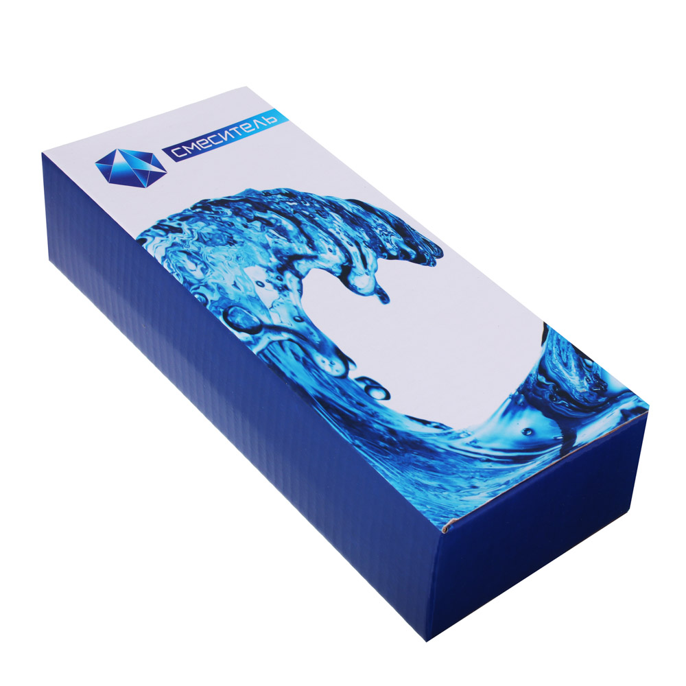 Смеситель для ванны с длинным изливом 30см, с душ набором, керам. кран-букса 1/2, цинк, арт.№ 566-382