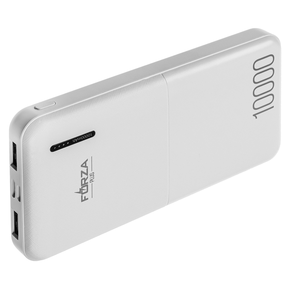 Аккумулятор мобильный FORZA 10000мАч, 2xUSB, 2А, 2 цвета, арт.№ 916-214