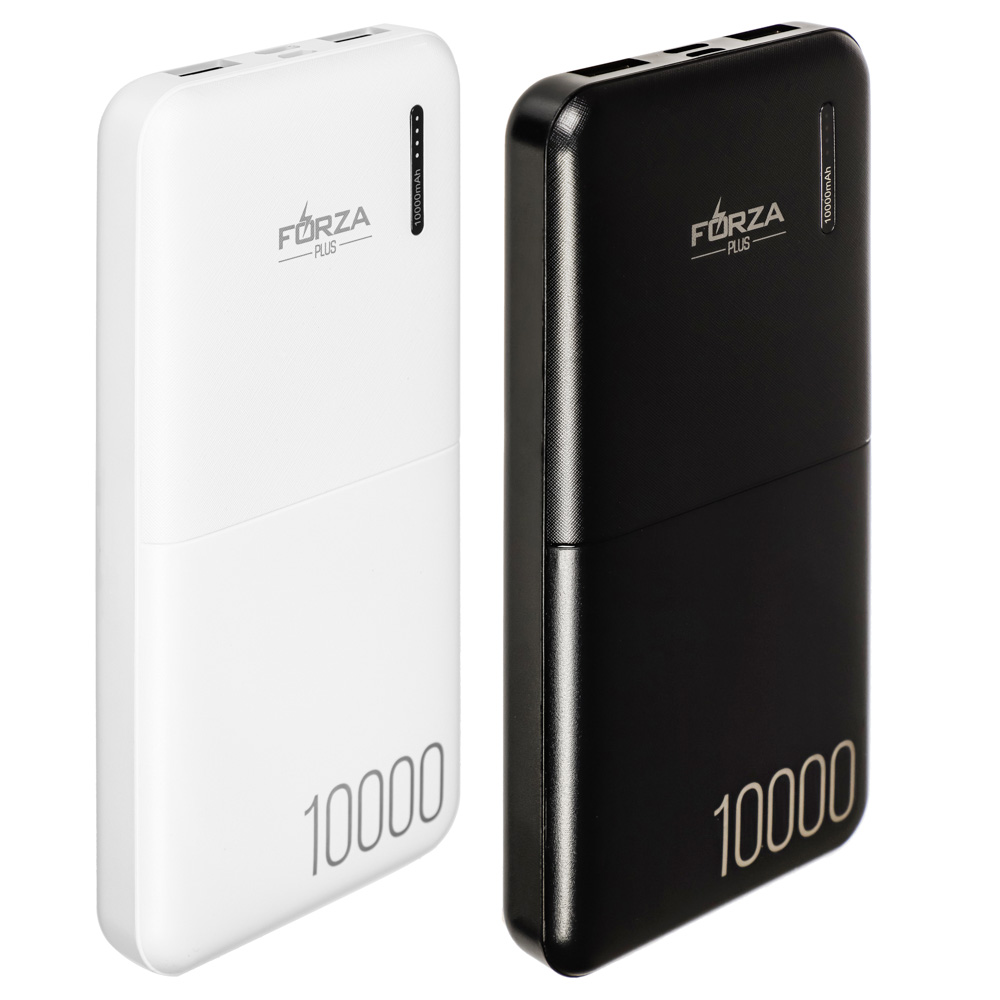 Аккумулятор мобильный FORZA 10000мАч, 2xUSB, 2А, 2 цвета, арт.№ 916-214