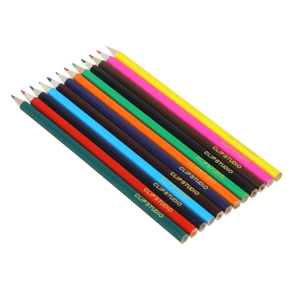 Карандаши ClipStudio 12 цветов шестигранные, арт.№ 228-002