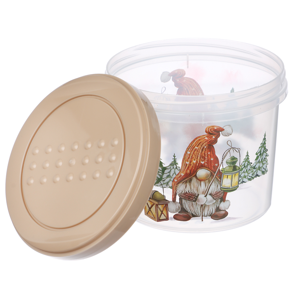 Шишки, Гном Банка с завинчивающейся крышкой 0,7л, пластик, 2 дизайна, арт.№ 861-466