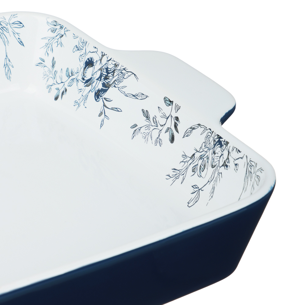 Форма для запекания и сервировки квадратная 26х21х5см тм MILLIMI цветы, керамика, арт.№ 826-009