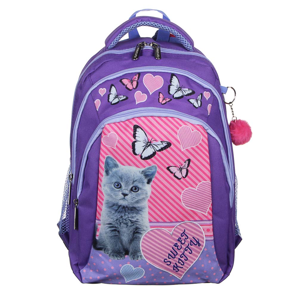 Свит Китти Рюкзак детский, 40х27х20см, 3 отд, 2 карм, спинка с эргон.элементами, уплотн.лямки, ПЭ, арт.№ 254-409