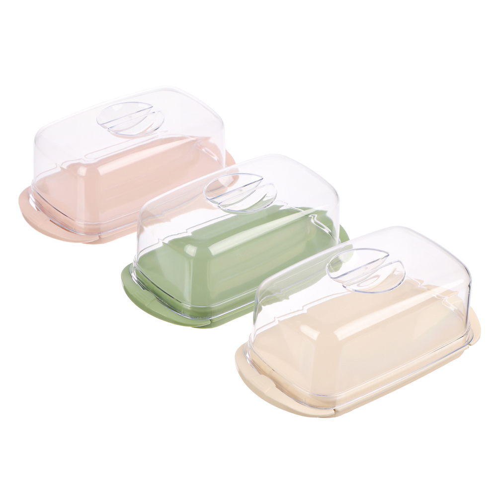 Масленка, пластик, 18х9,5х6,5см, 3 цвета, арт.№ 861-252