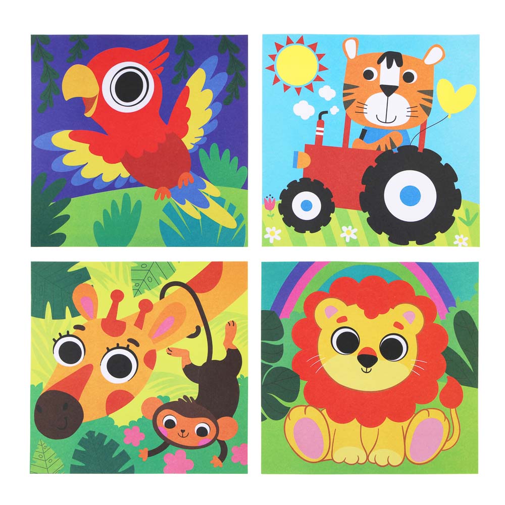 ХОББИХИТ Аппликация помпонами, текстиль, 21х25см, 4 дизайна, арт.№ 281-181