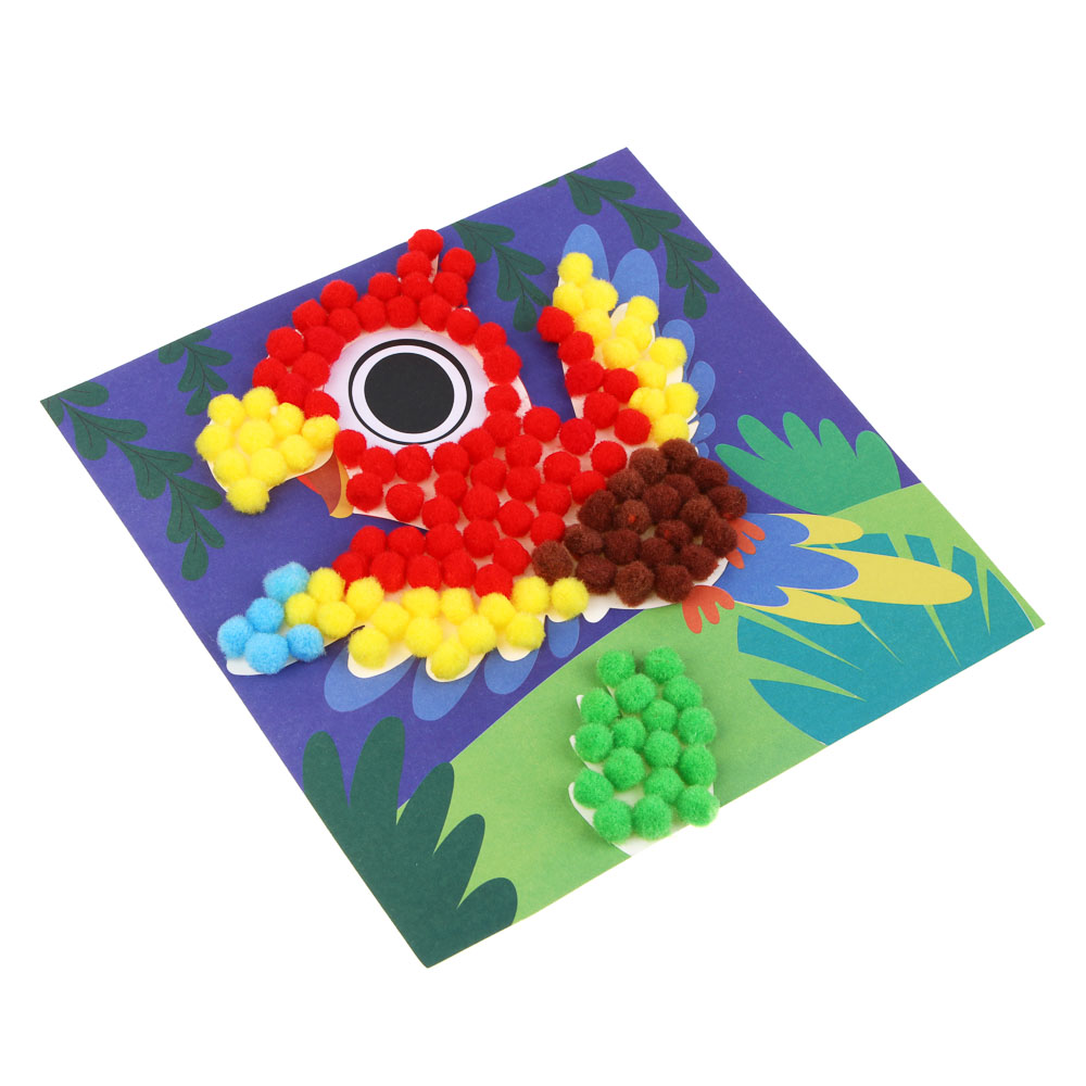 ХОББИХИТ Аппликация помпонами, текстиль, 21х25см, 4 дизайна, арт.№ 281-181