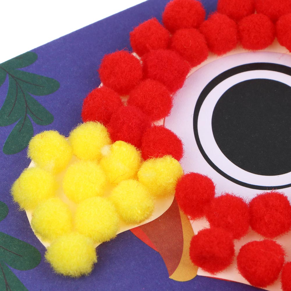 ХОББИХИТ Аппликация помпонами, текстиль, 21х25см, 4 дизайна, арт.№ 281-181