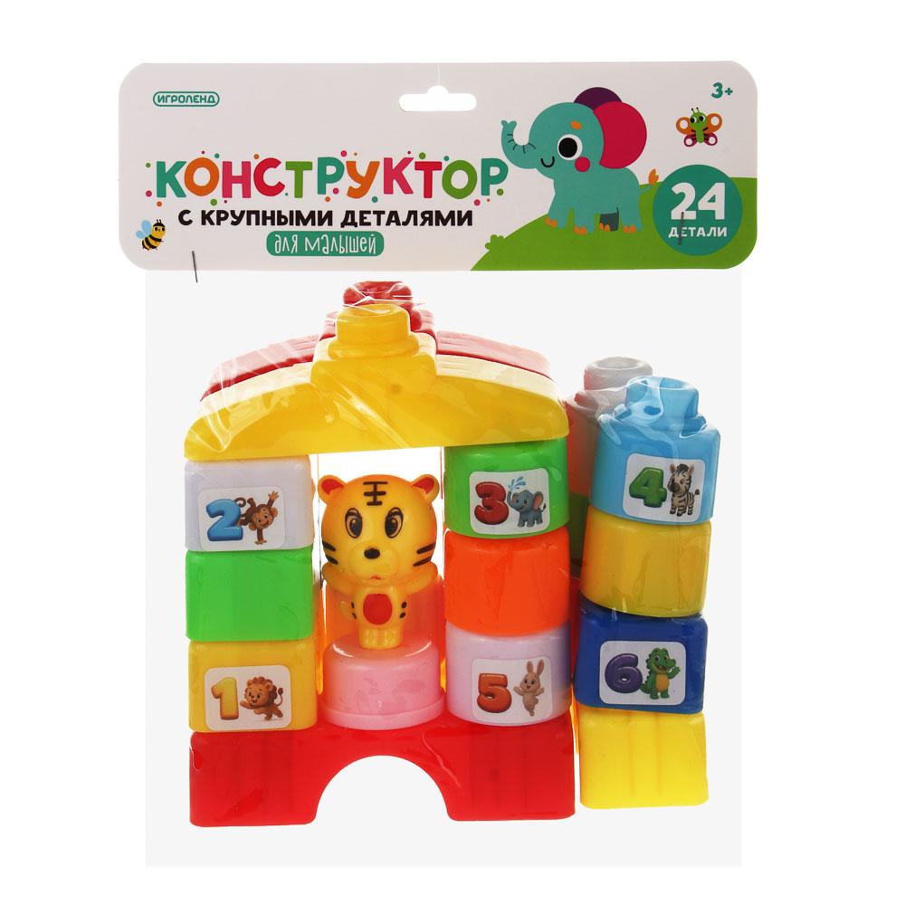 Конструктор с крупными деталями для малышей, ИГРОЛЕНД, РР, арт.№ 891-348