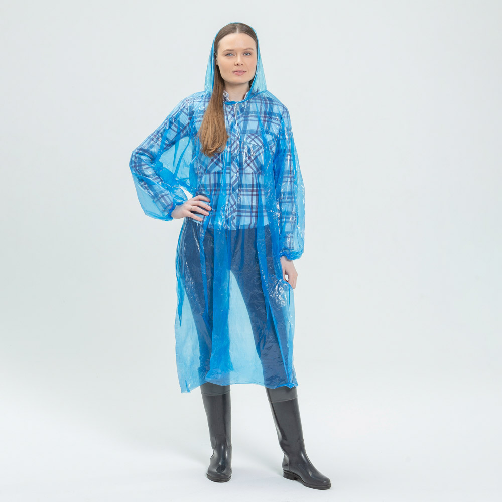 Дождевик глянцевый тм INBLOOM, рукава на резинках, 82х110см, ПЭ 20мкм, 5 цветов, арт.№ 457-209