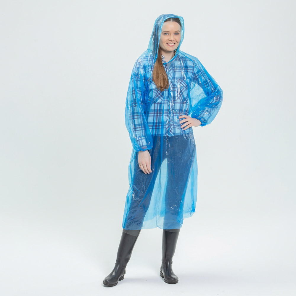 Дождевик глянцевый тм INBLOOM, рукава на резинках, 82х110см, ПЭ 20мкм, 5 цветов, арт.№ 457-209