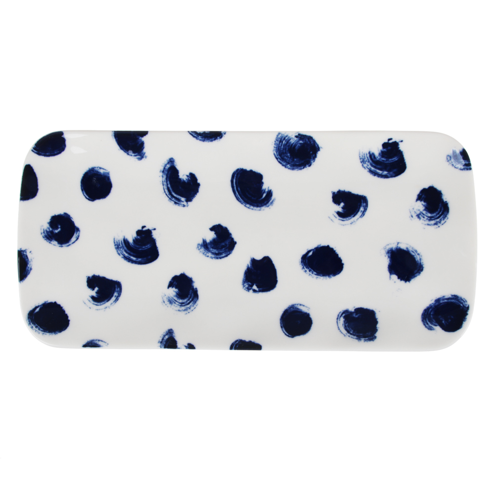 MILLIMI Индиго Блюдо прямоугольное, 22х10х1,5см, керамика, арт.№ 824-469