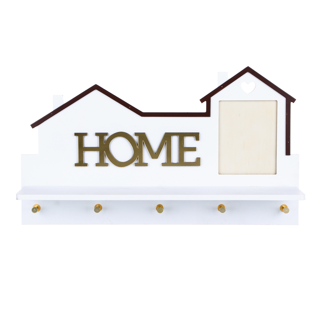 Ключница деревянная Home, 42х10х25 см, 5 крючков, арт.№ 510-201