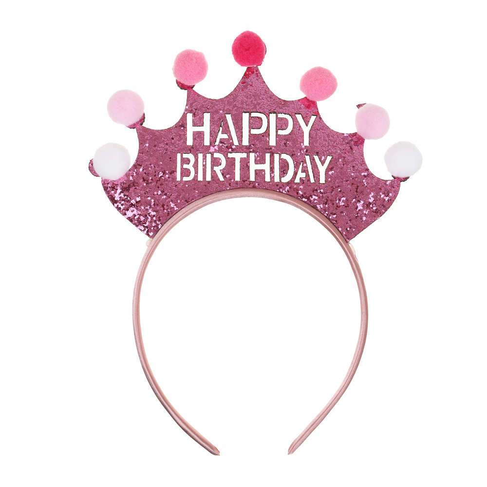 FNtastic Ободок праздничный С Днем Рождения, пластик, 21x17 см, 4 цвета, арт.№ 585-056