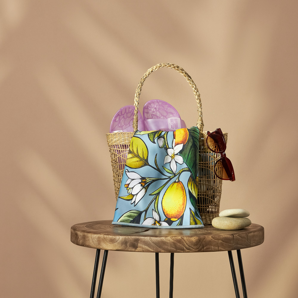 PROVANCE Саммер Полотенце пляжное из микрофибры 70х150см, 100% полиэстер, лимоны, арт.№ 496-036