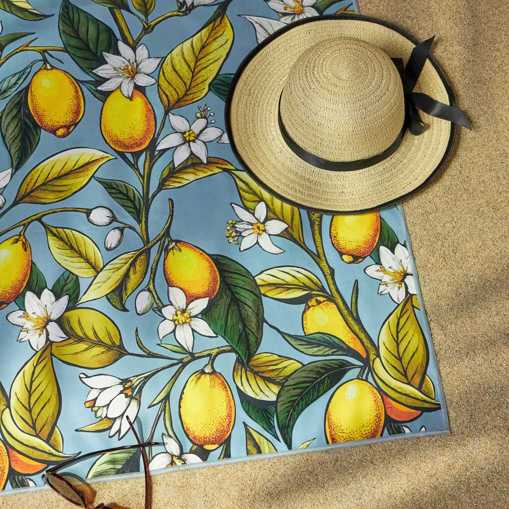 PROVANCE Саммер Полотенце пляжное из микрофибры 70х150см, 100% полиэстер, лимоны, арт.№ 496-036