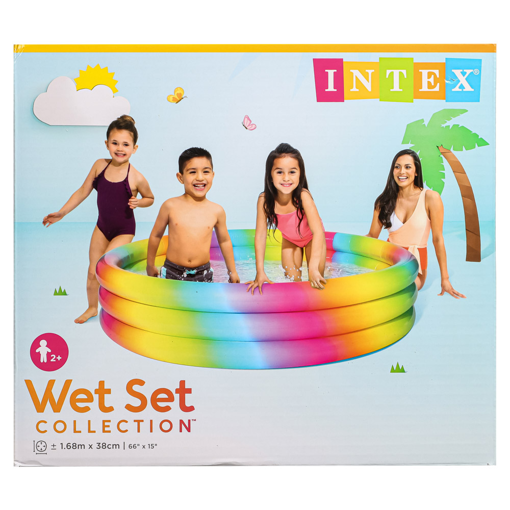 INTEX Бассейн 3 кольца, 168x38см, Геометрия, от 2 лет, 58449, арт.№ 359-295
