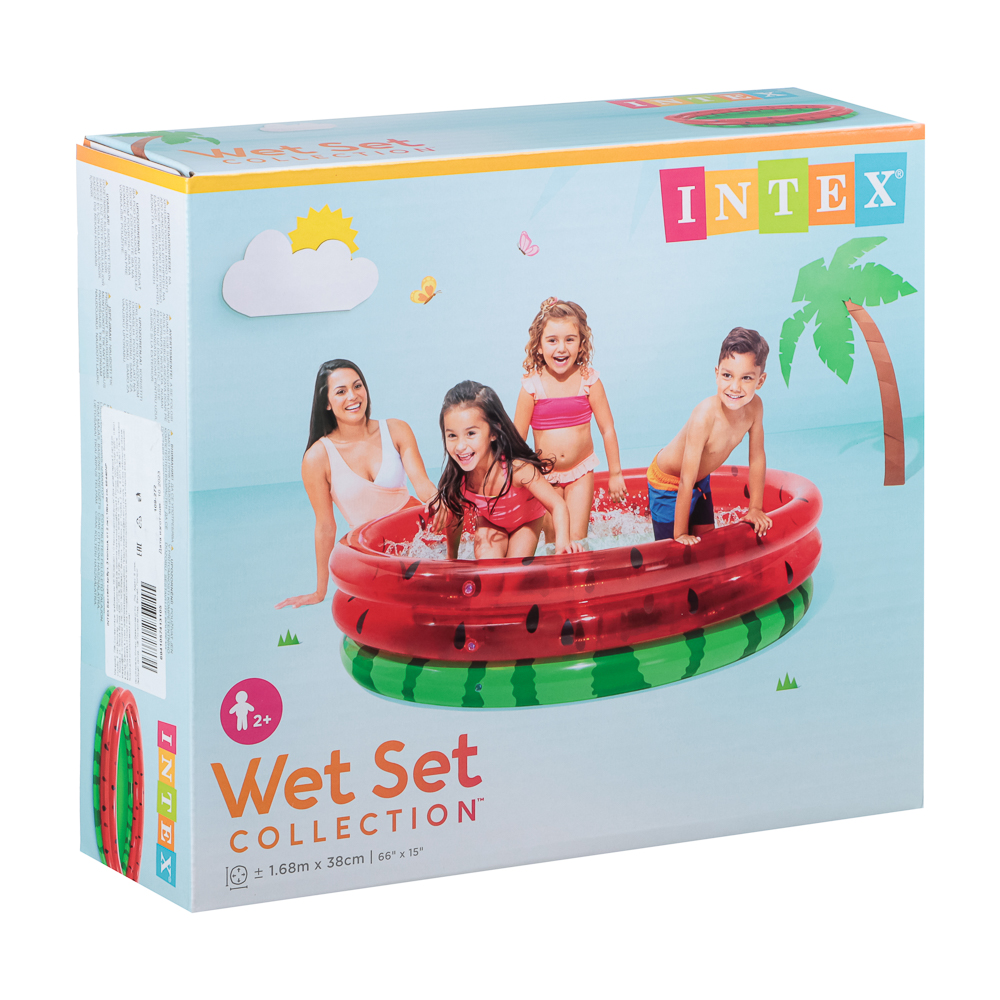 INTEX Бассейн арбуз, 3 кольца, от 2 лет,168х38 см, 58448NP, арт.№ 109-272