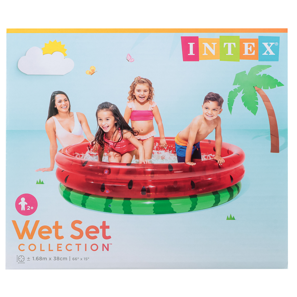 INTEX Бассейн арбуз, 3 кольца, от 2 лет,168х38 см, 58448NP, арт.№ 109-272