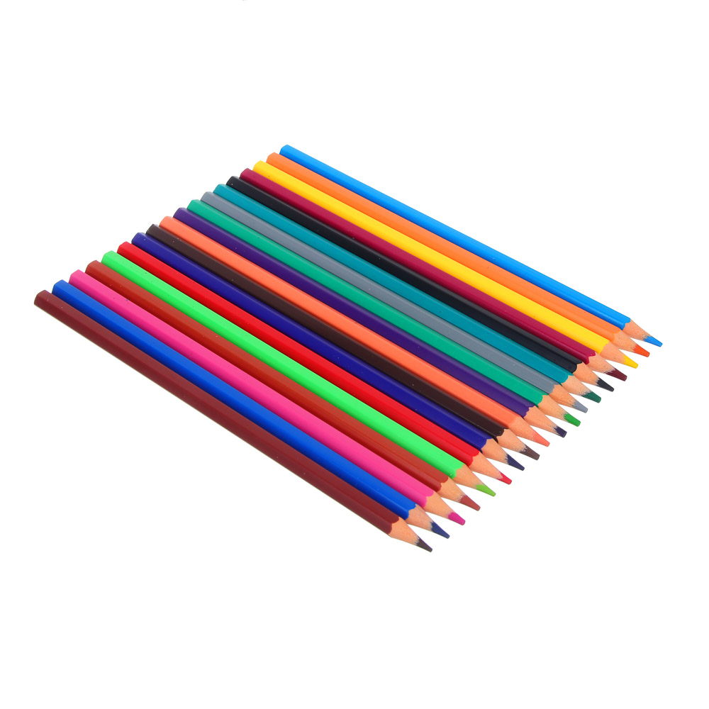 Карандаши пластиковые шестигранные, 18 цв., "Минисо Стайл", заточенные, цветная коробка, арт.№ 524-328