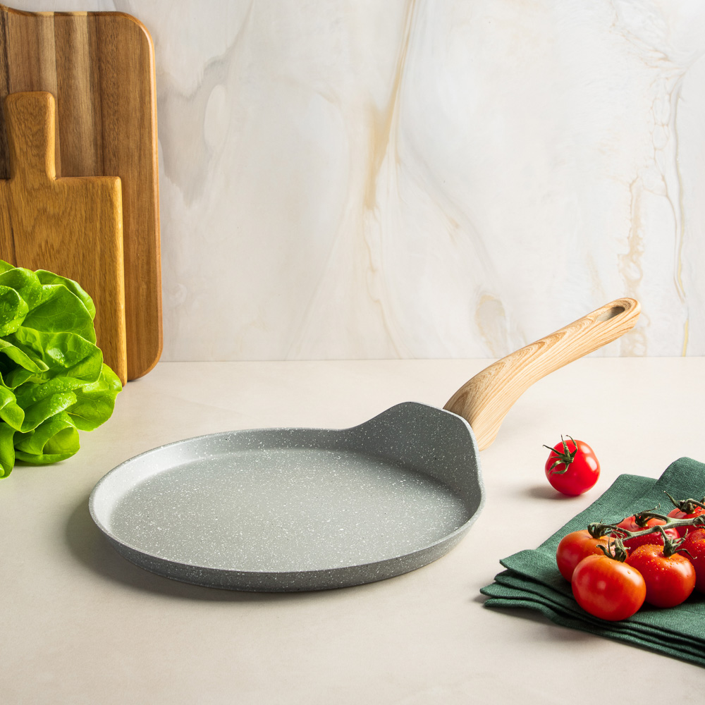 SATOSHI Берг Сковорода литая блинная d24см, антипригарное покрытие Мрамор, индукция, арт.№ 846-739