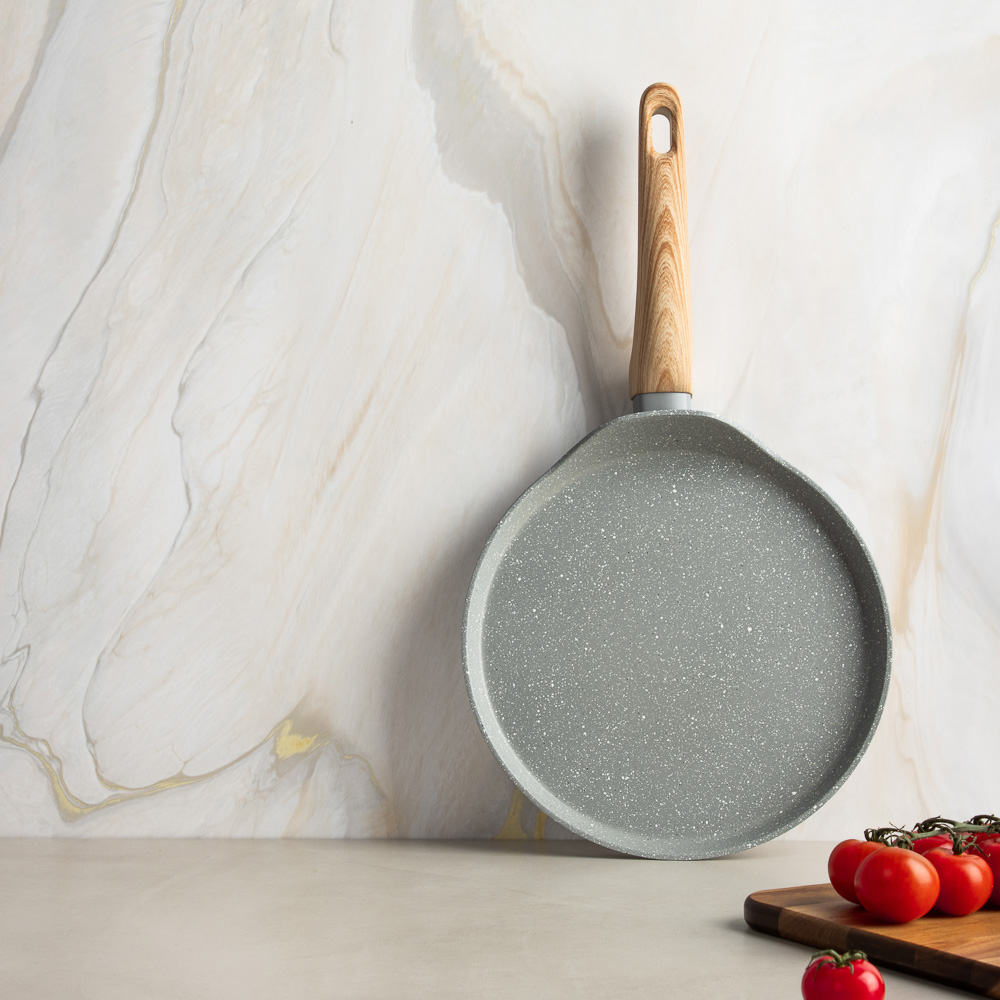 SATOSHI Берг Сковорода литая блинная d24см, антипригарное покрытие Мрамор, индукция, арт.№ 846-739