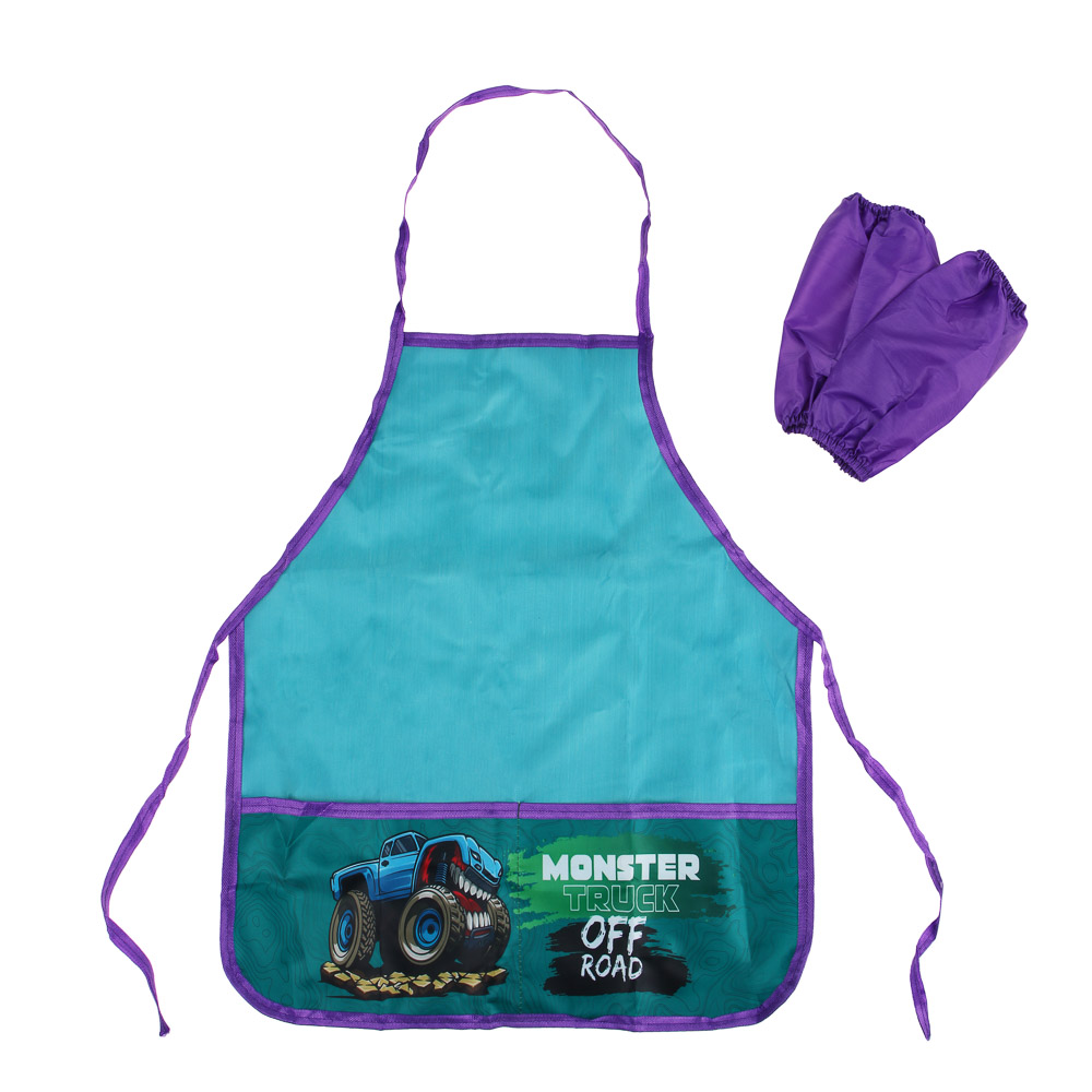 МОНСТР ТРАК Фартук для труда на завязках, 45х54см, улучшенный полиэстер, 2 кармана, с нарукавниками, арт.№ 233-111