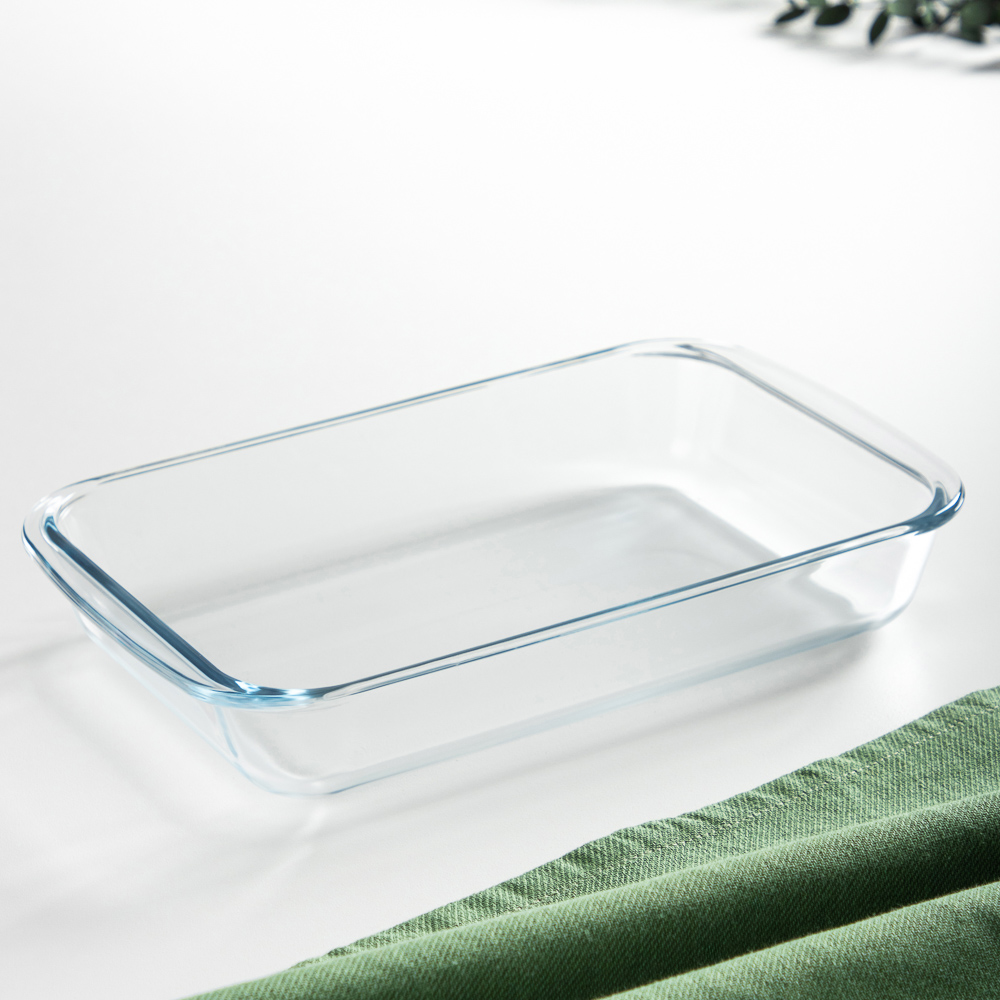 SATOSHI Форма для запекания жаропрочная прямоугольная, с ручками, стекло, 39,3х23,6х5,2см, 3л, арт.№ 825-023