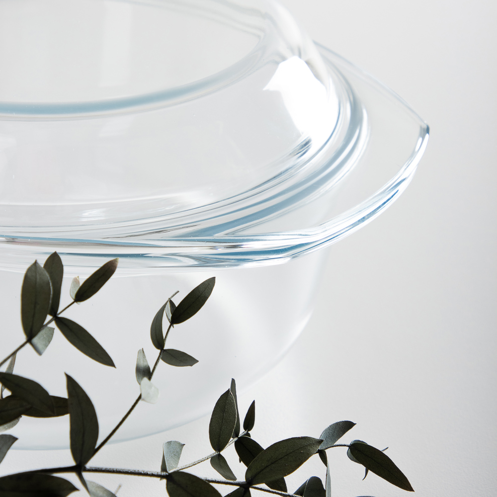 SATOSHI Кастрюля жаропрочная с крышкой, стекло, 26,7х22,7х10,6см, 2л, арт.№ 825-029