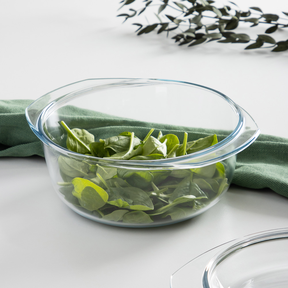 SATOSHI Кастрюля жаропрочная с крышкой, стекло, 26,7х22,7х10,6см, 2л, арт.№ 825-029