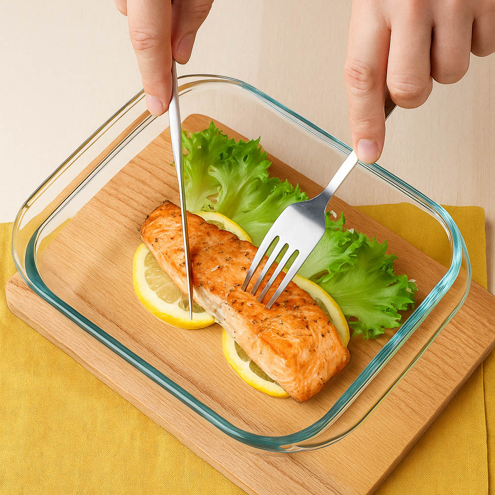 SATOSHI Форма для запекания жаропрочная квадратная, с ручками, стекло, 21,3x18,9x5см, 1,1л, арт.№ 825-031