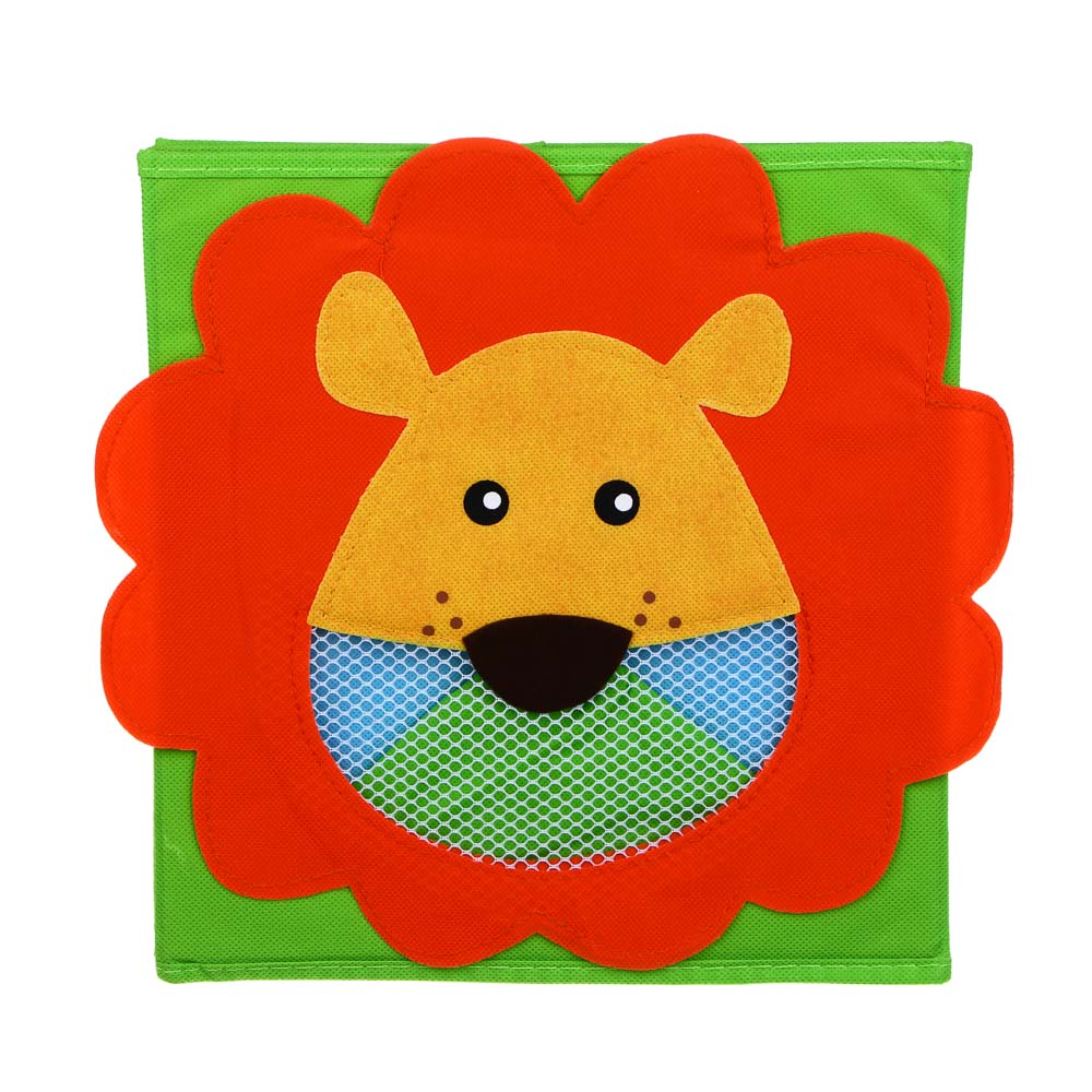 ИГРОЛЕНД Бокс для хранения игрушек "Глазастики", нетканый материал, картон, 27х27х27см, 4 дизайна, арт.№ 275-055