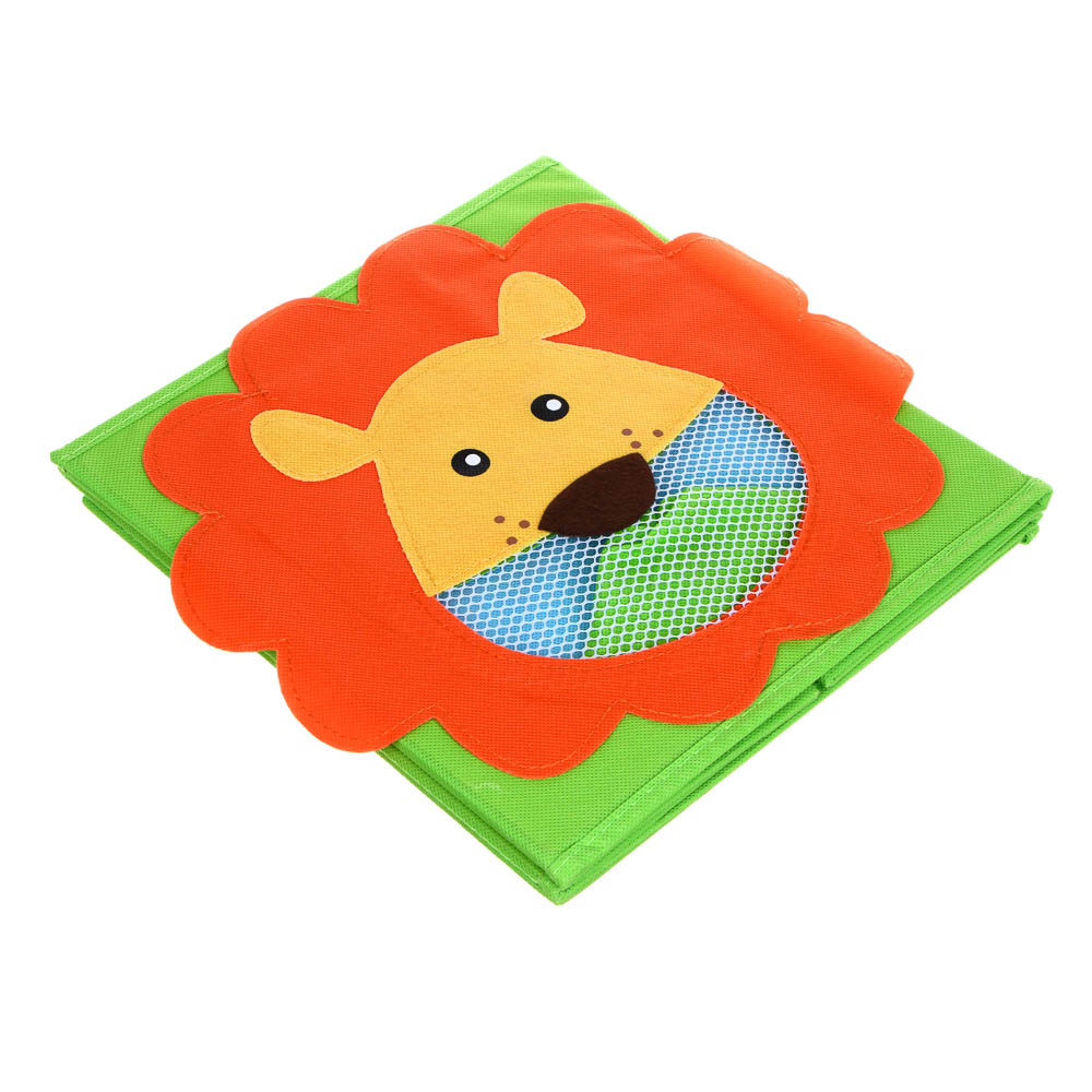 ИГРОЛЕНД Бокс для хранения игрушек "Глазастики", нетканый материал, картон, 27х27х27см, 4 дизайна, арт.№ 275-055