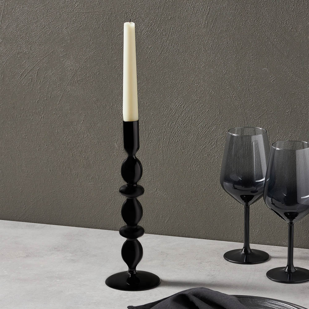 BY COLLECTION Black Line Подсвечник 9х26 см, стекло, арт.№ 820-852