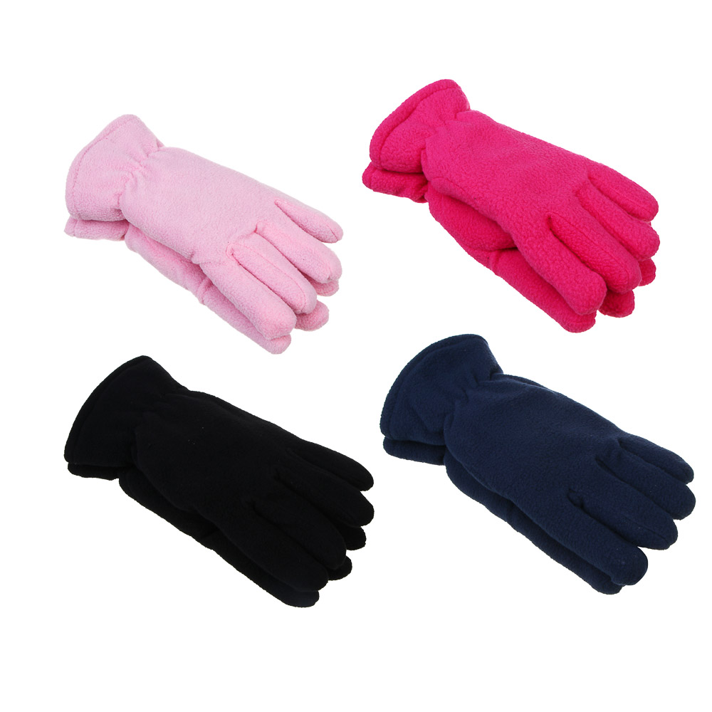 GALANTE Перчатки подростковые флисовые, р.16, 100% полиэстер, цвета в ас-те, ОЗ25-31, арт.№ 363-447