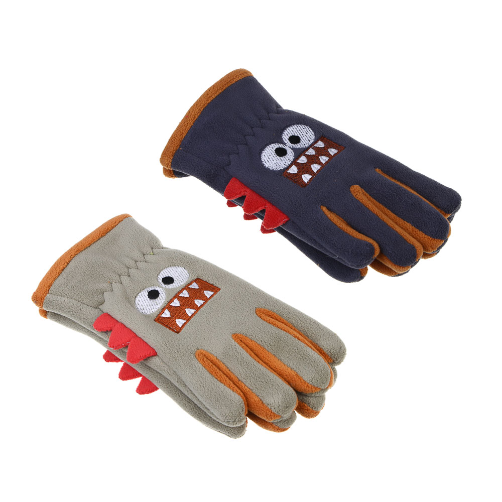GALANTE Перчатки детские флисовые с декором, р.14, 100% полиэстер, разноцветные, ОЗ25-33, арт.№ 363-449