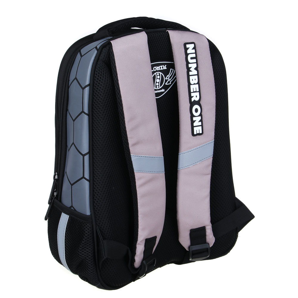 Намбер Ван Рюкзак школьный жесткий 39х30х15см, 2 отд., 3 карм., эрг.спинка, ручка, нашивки, вес<900г, арт.№ 254-002