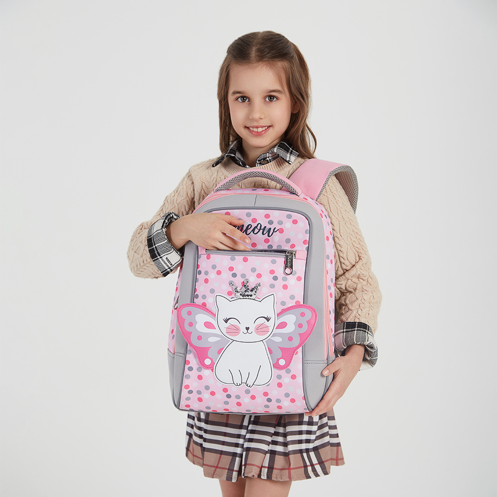 Котик с Крыльями Рюкзак шк.жесткий 39х30х15см, 2 отд., 3 карм., эрг.спинка, ручка, нашивка, вес<900г, арт.№ 254-003