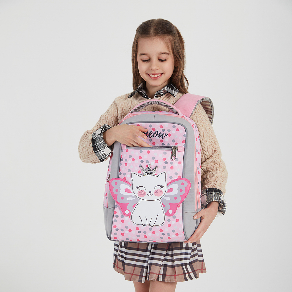 Котик с Крыльями Рюкзак шк.жесткий 39х30х15см, 2 отд., 3 карм., эрг.спинка, ручка, нашивка, вес<900г, арт.№ 254-003