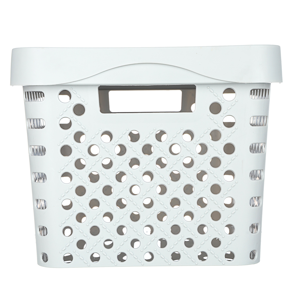 Корзина для хранения с крышкой 17л, 36,5х27,5х21,5см, пластик, 2 цвета, арт.№ 406-146