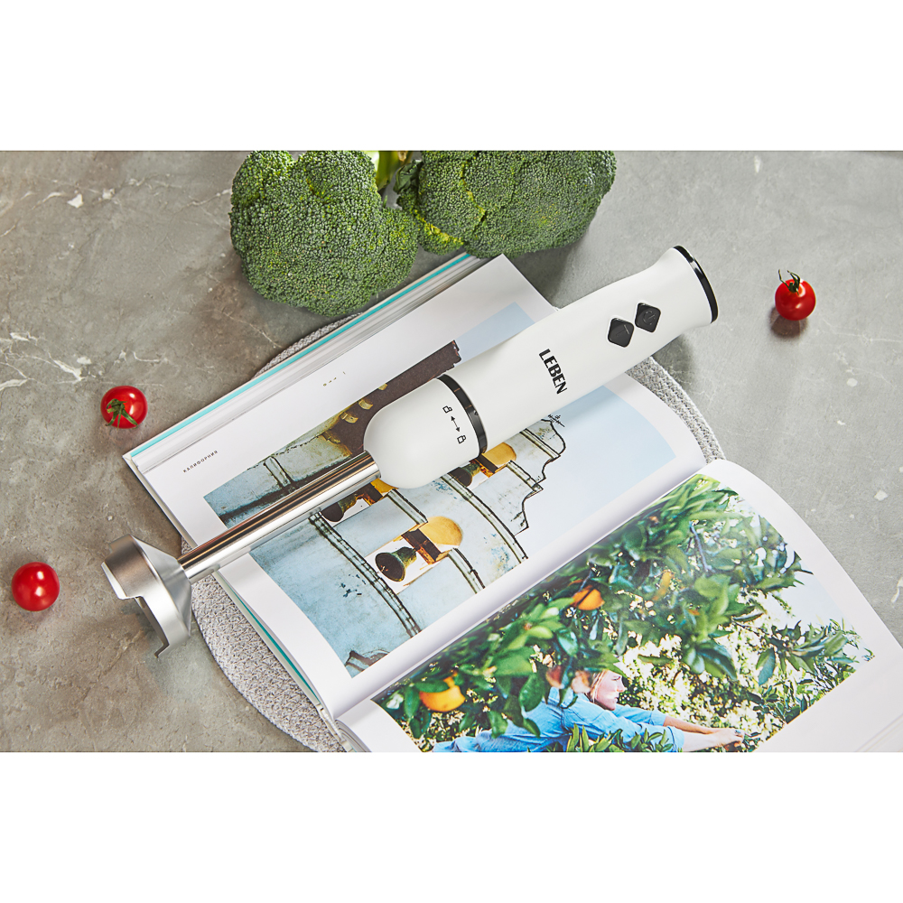 LEBEN Блендер погружной 200Вт, 2 скорости, лезвия нерж.сталь, металл. стержень, арт.№ 269-007