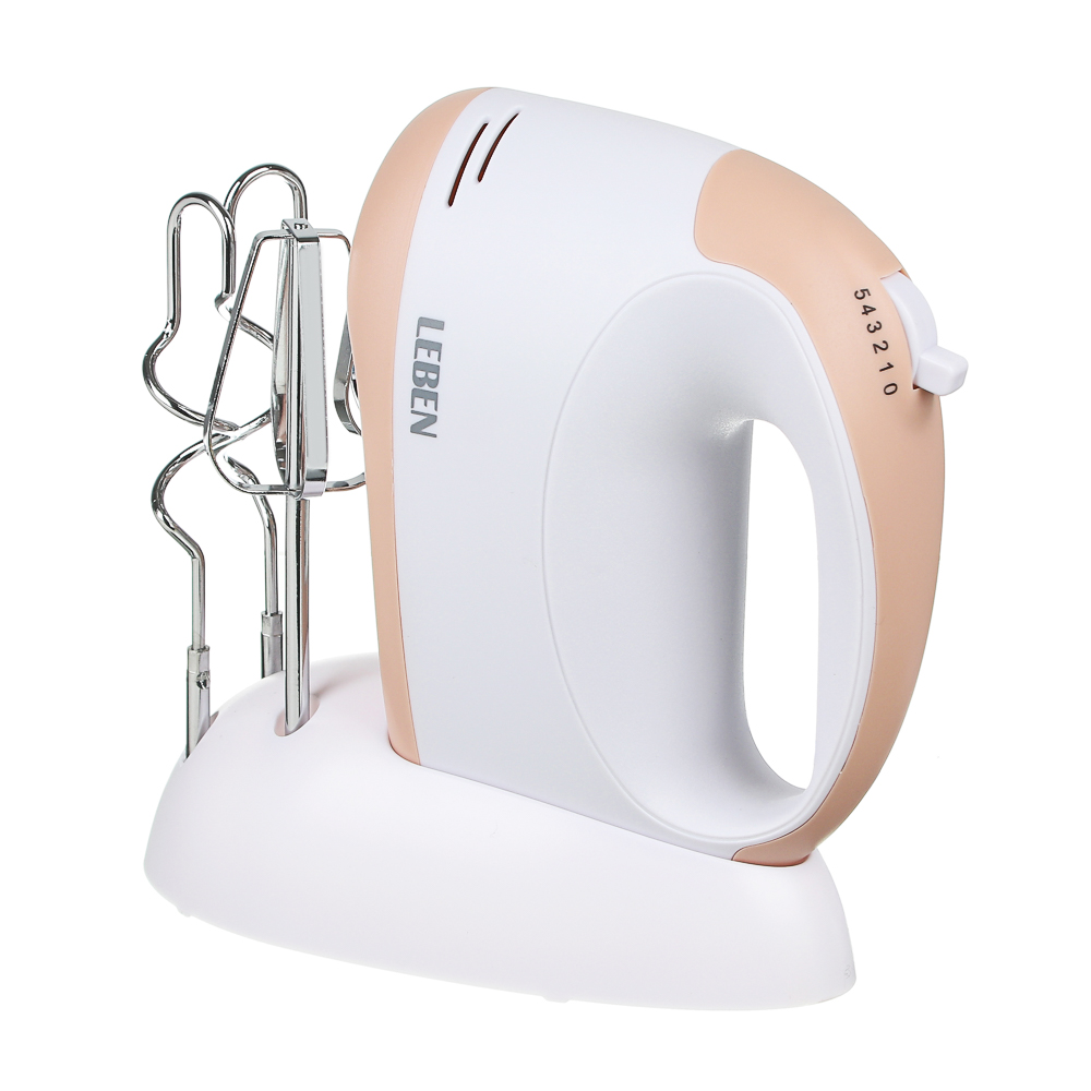 LEBEN Миксер кухонный 150Вт, 5 скоростей, 4 насадки на подставке, арт.№ 269-014