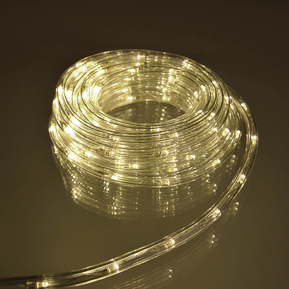 СНОУ БУМ Шнур LED 10м, 24LED/m, 2 дорожки, 8 режимов, шампань, 220В, арт.№ 383-016