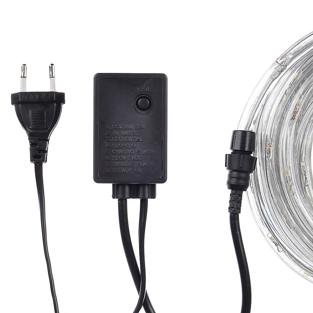 СНОУ БУМ Шнур LED 10м, 24LED/m, 2 дорожки, 8 режимов, шампань, 220В, арт.№ 383-016