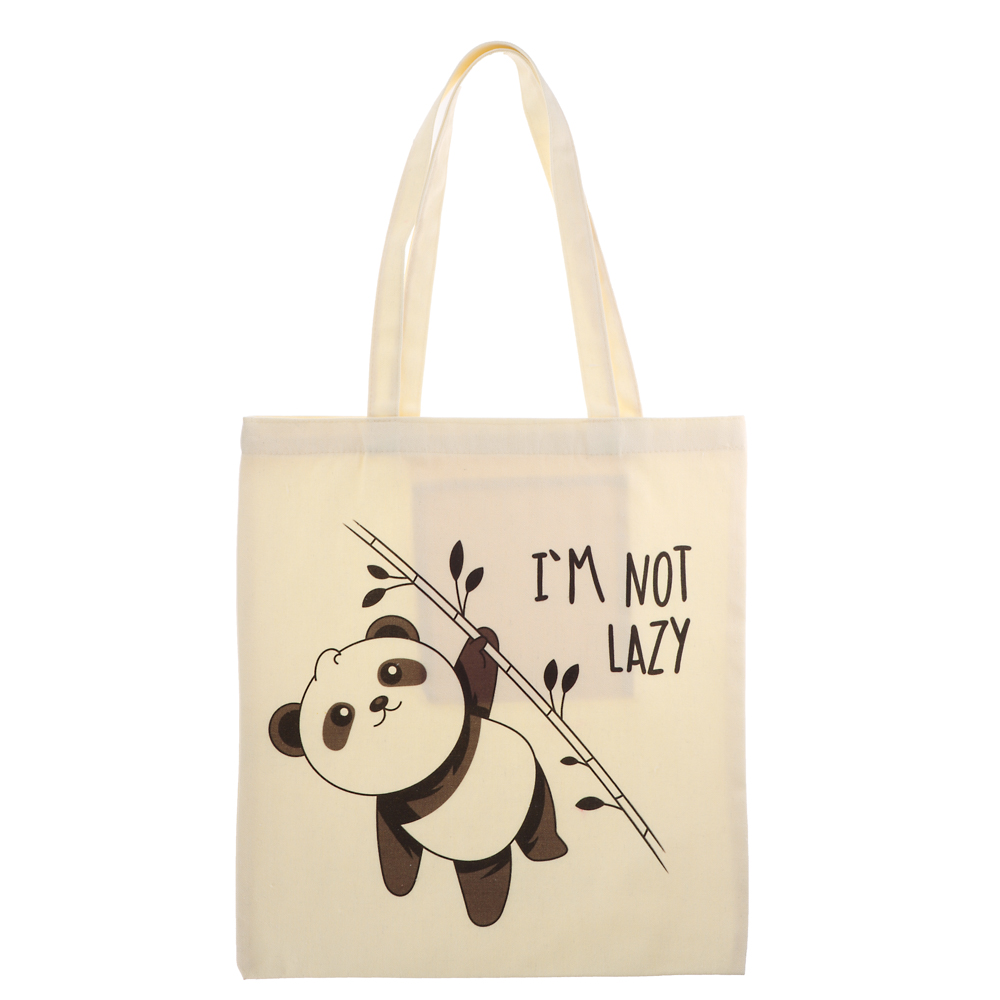 Сумка-шоппер, "Панды/Капибары", 38x42см, длина ручек 58 см, внутр. карман, полиэстер, 6 дизайнов, арт.№ 524-285