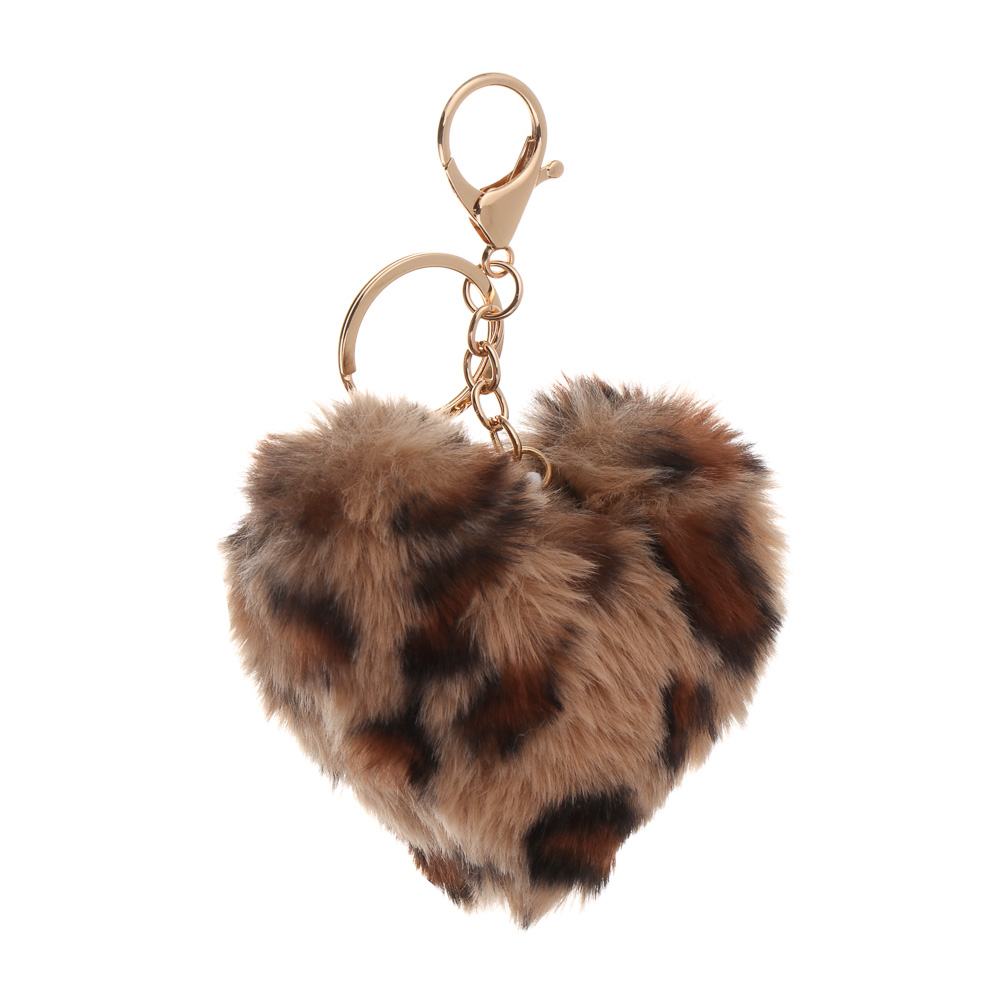 Брелок сердце меховое ЮНИLOOK, 9х8 см, полиэстер, 4 цвета, арт.№ 303-085